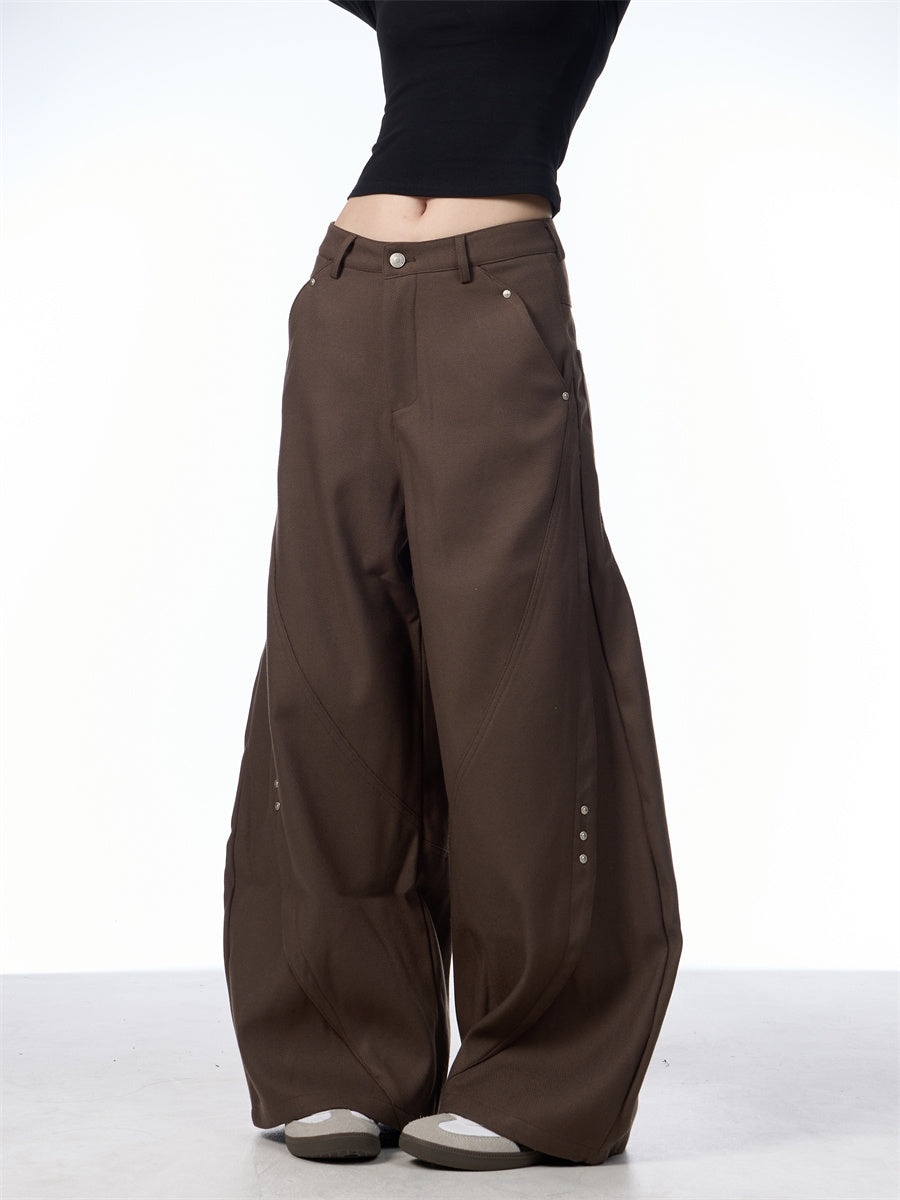 Stitching Machete Casual Pants Women's Wide-leg Trousers