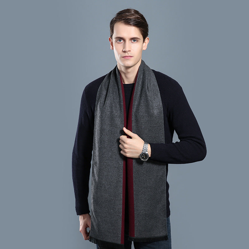 Simple Plaid Warm Keeping Artificial Cashmere Scarf