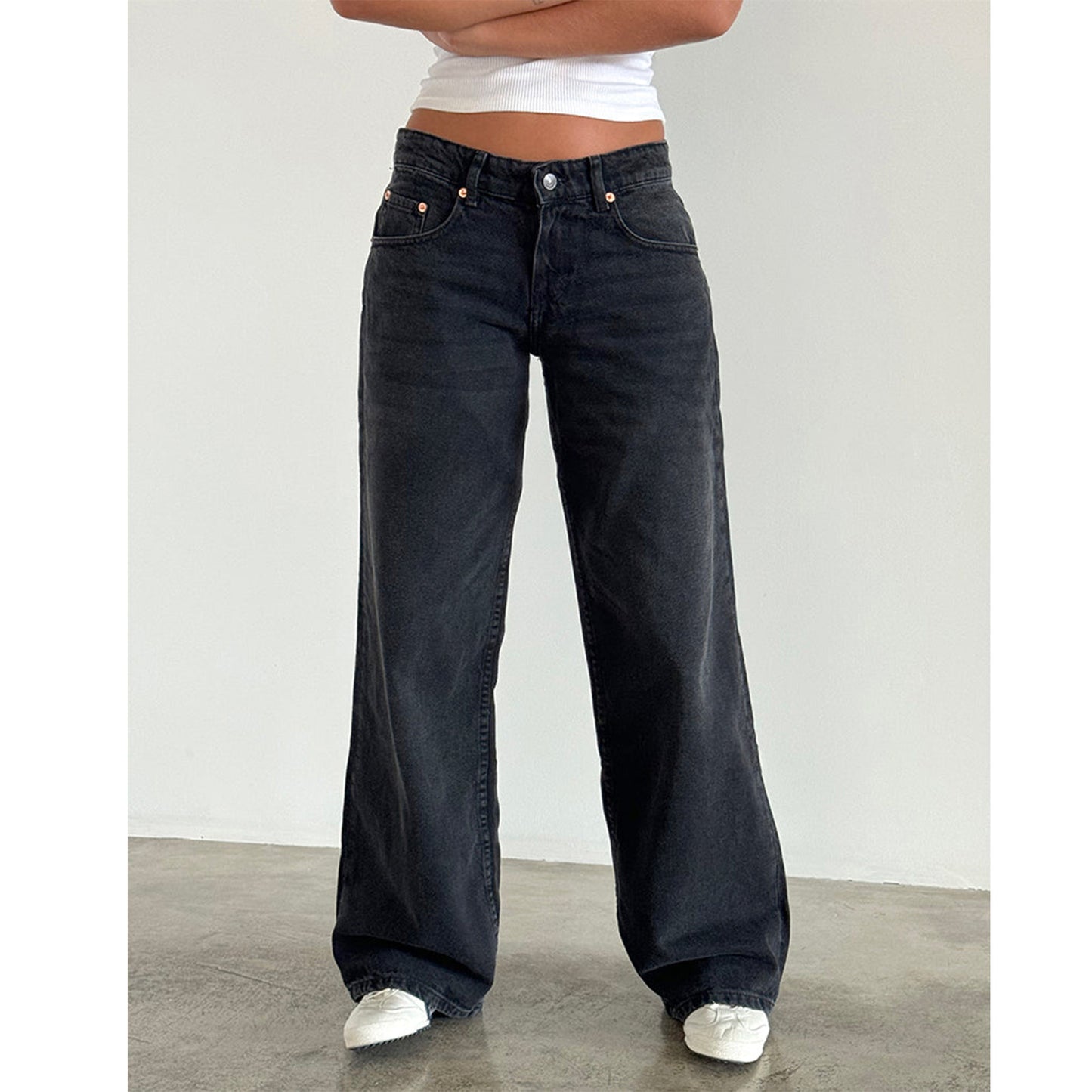 Street Wide Leg Denim Women's Pants