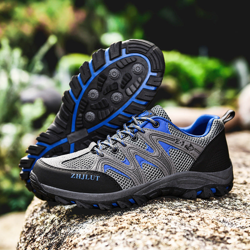 Outdoor Casual Lightweight Breathable Hiking Black Sports Shoes