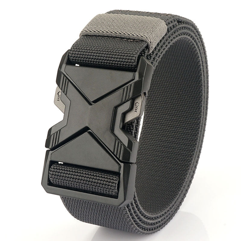 Fashion Commuter Casual Men's Belt Woven Elastic Minimalist Alloy Buckle