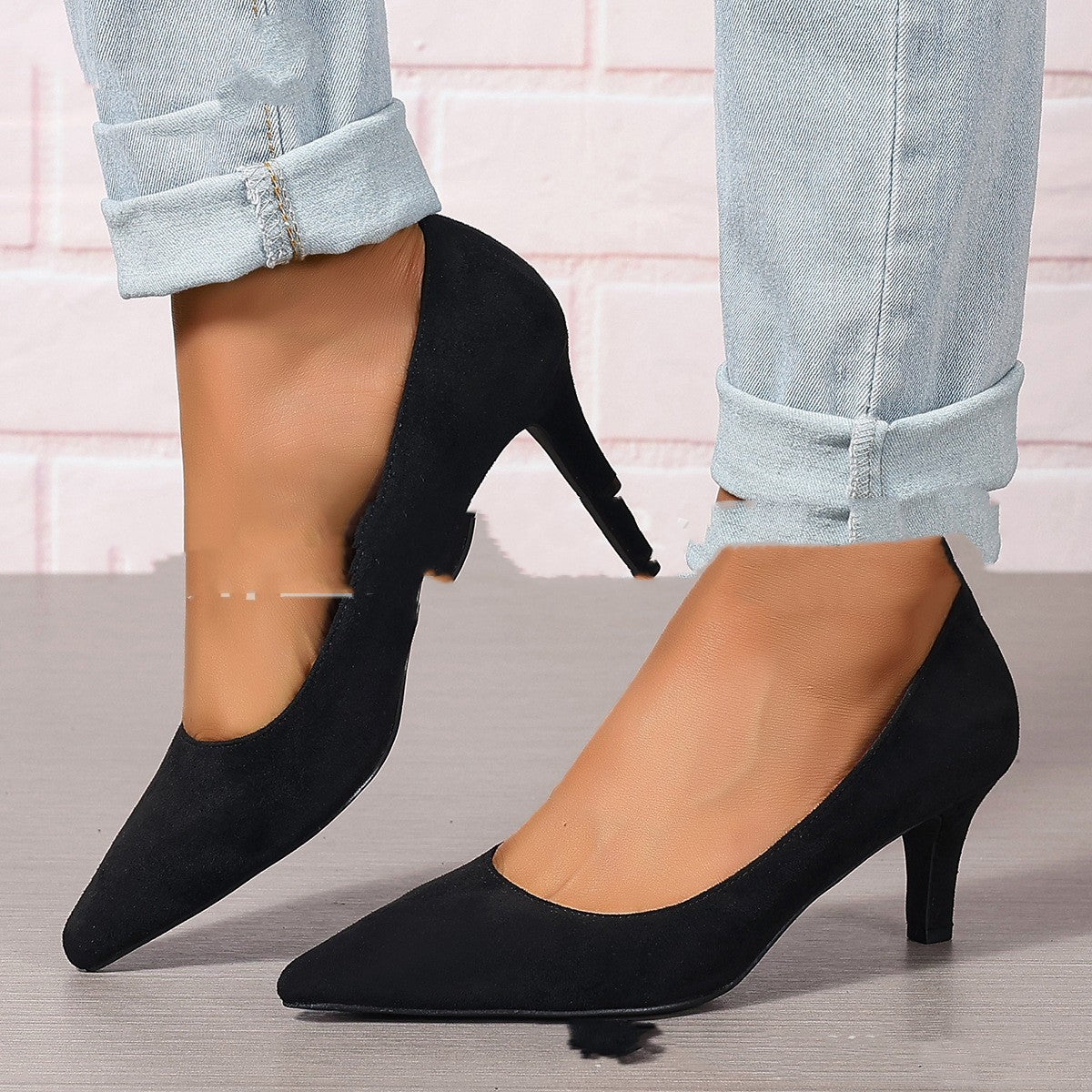 Fashion Ladies Stiletto Heel Slip-on Fashion Shoes