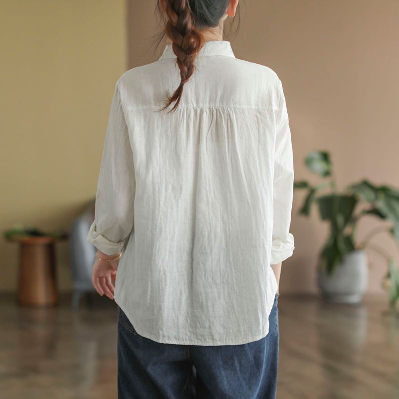 Simple Art Pure Cotton Long Sleeve Shirt