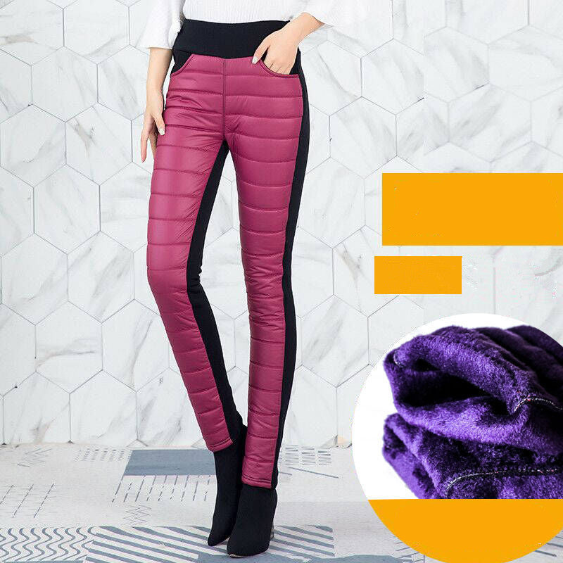 Mom's Pants Show Thin High Waist And Plush Cotton Pants