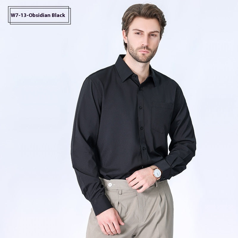 Commute Minimalist Business Professional Non-ironing Stretch Shirt Long Sleeve Men's High Sense