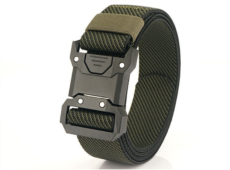 New Quick Release Tactical Release Buckle Braided Elastic Belt Men