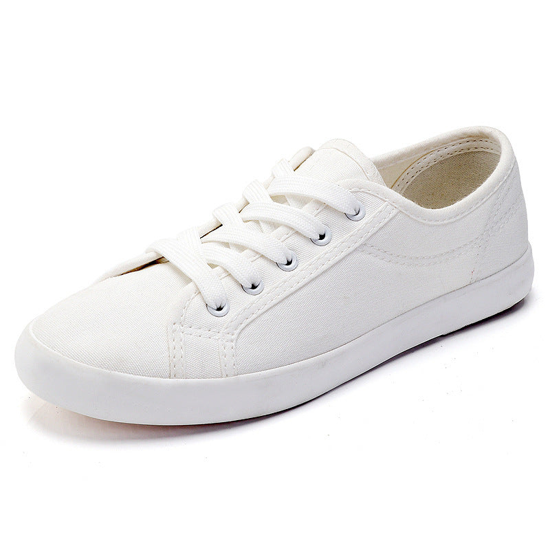 Women's Korean-style Canvas Simple Breathable Low-top White Shoes