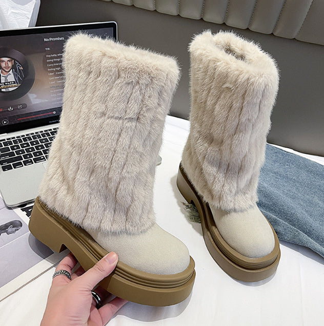 Winter Long Women's Fur Snow Boots