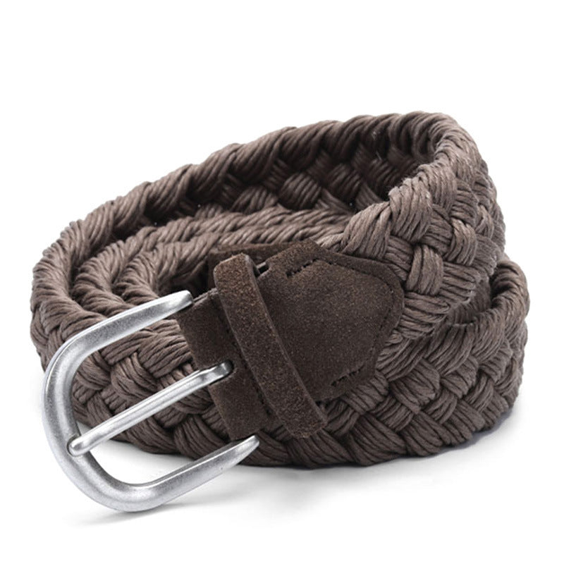 Suede Woven Belt 6 Colors Neutral Wax Rope Cotton String Woven Leather Belt