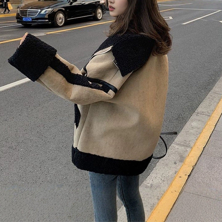 Women's Fur Thickened Lamb Wool Coat