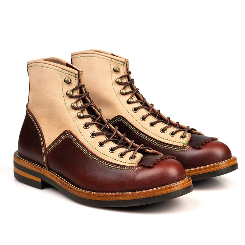 Male American Retro Motorcycle Boots