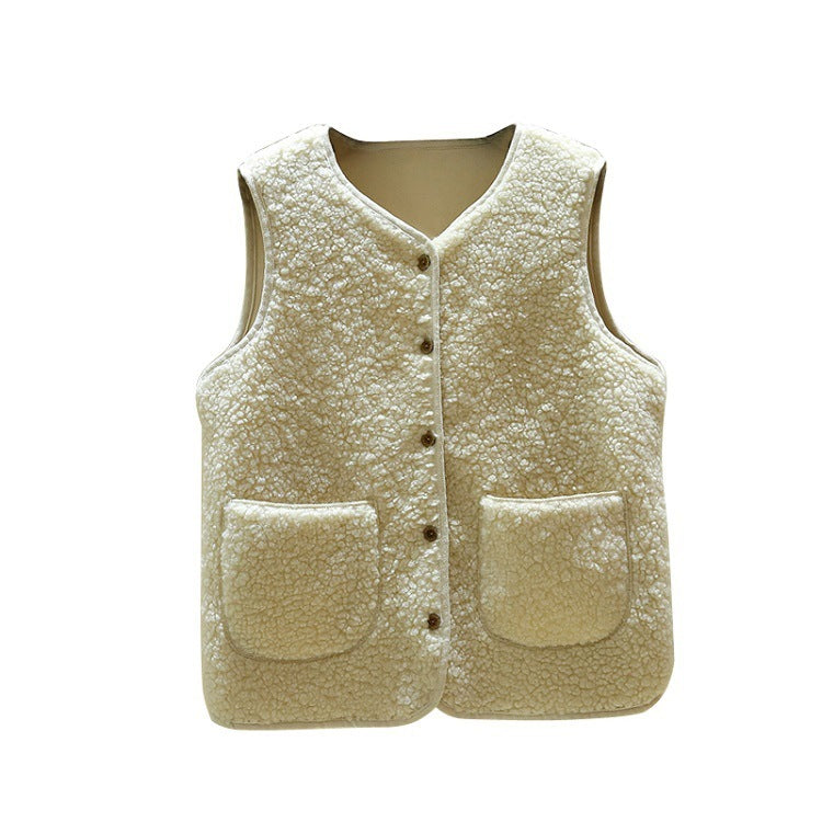 Lamb Plush Vest Fur Camisole Jacket