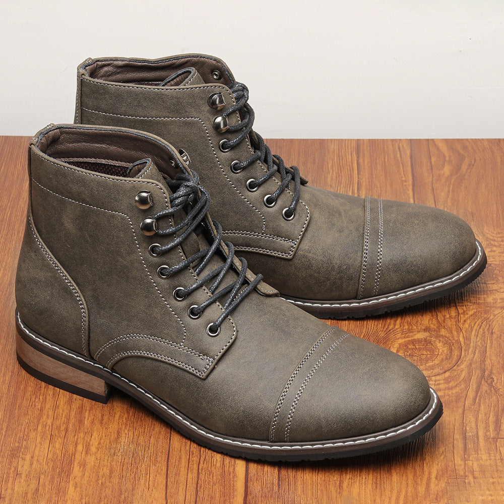 Men's Plus Size Retro Fashion Work Clothes Leather Martin Boots