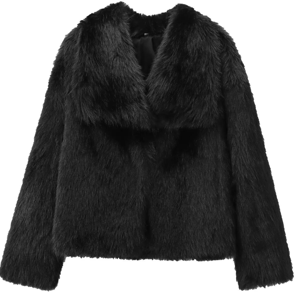 French Style Large Lapel Artificial Fur New Plush Coat