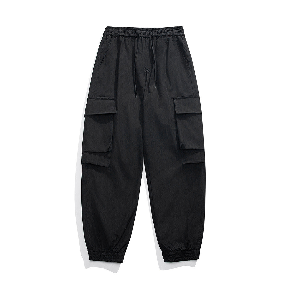 Rope Workwear With Pocket Loose Wide Leg Ankle Banded Pants