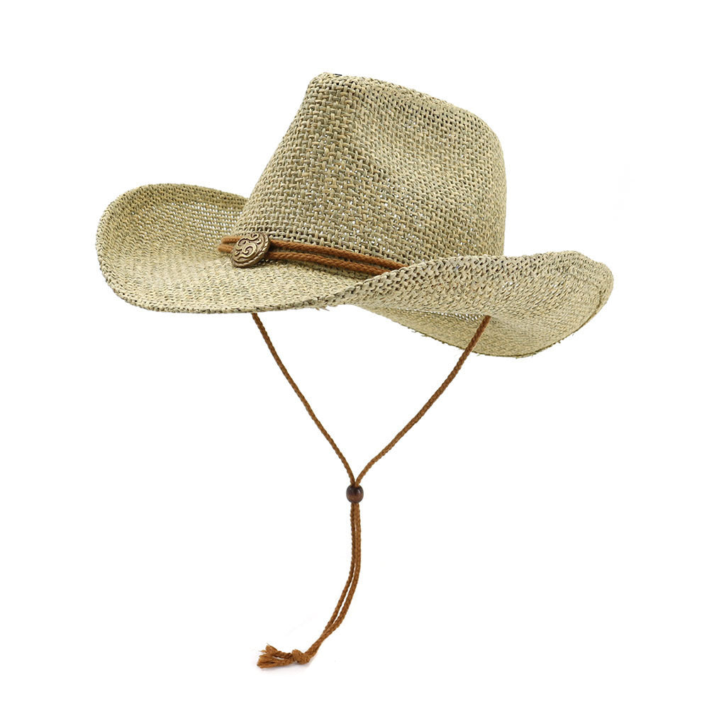 Western Cowboy Straw Hat Top Hat Outdoor Beach Hat