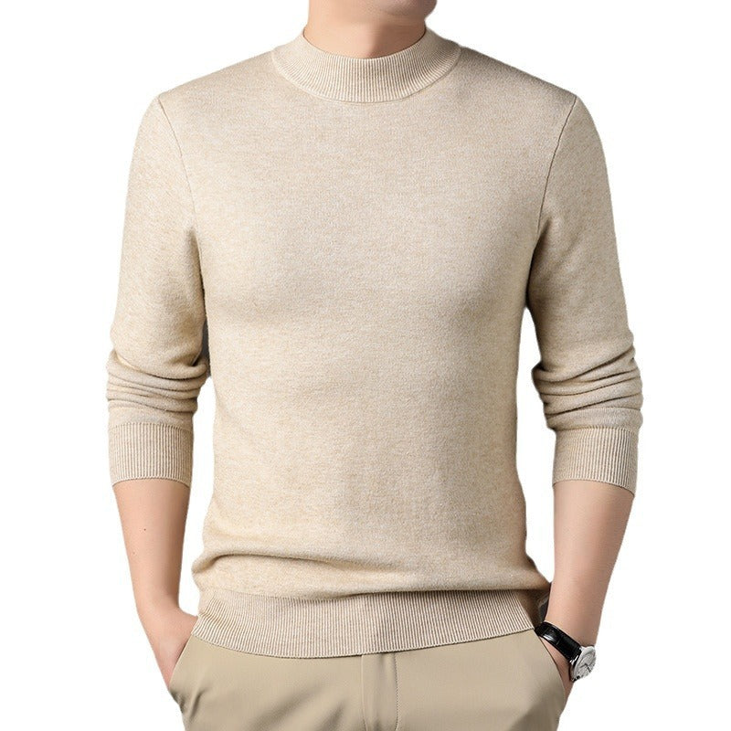 Men's Half-high Collar Sweater Fashion Simple Pullover