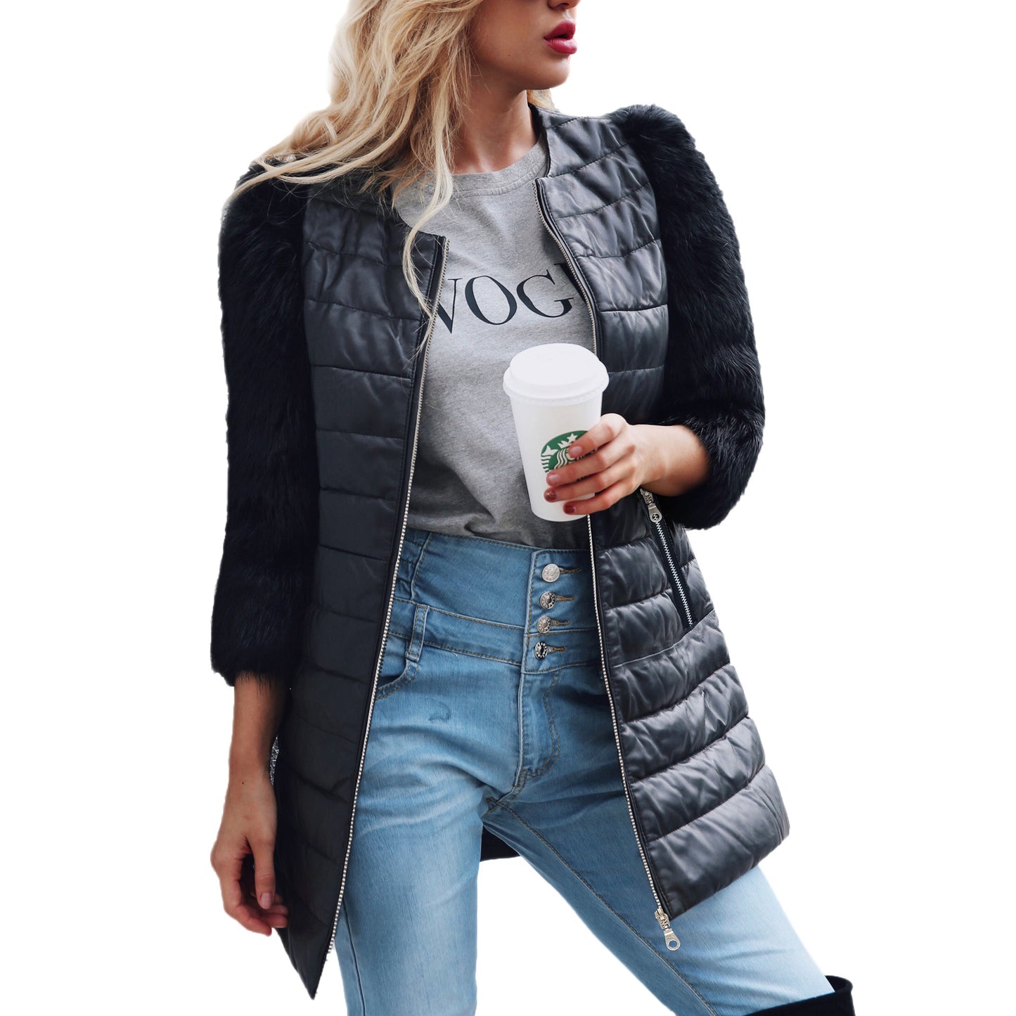 Europe Cloth Autumn Winter PU Jacket Women