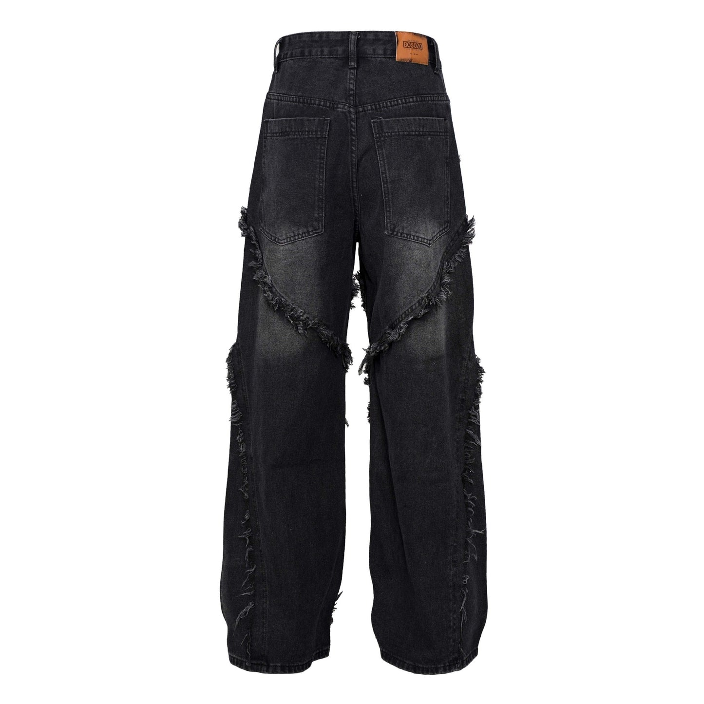 Wash Distressed Stitching Jeans With Whiskers Same Style For Men And Women