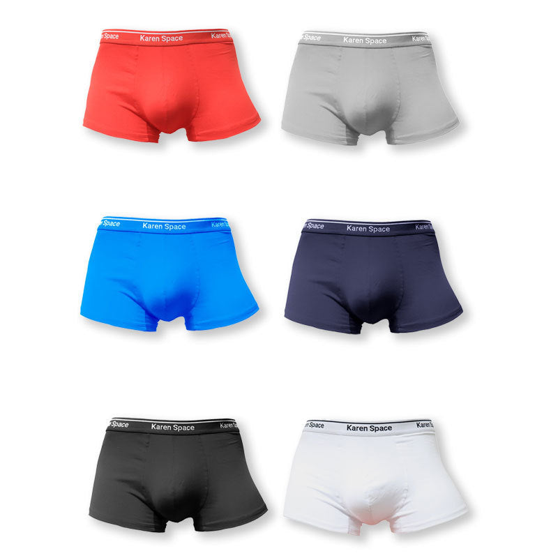 Cotton Men's Solid Color Boxers