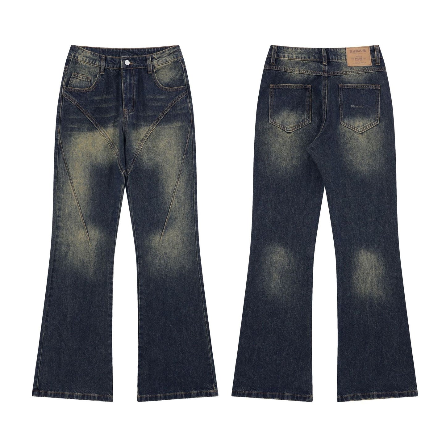 Retro High Street American Micro-washed Slim Jeans