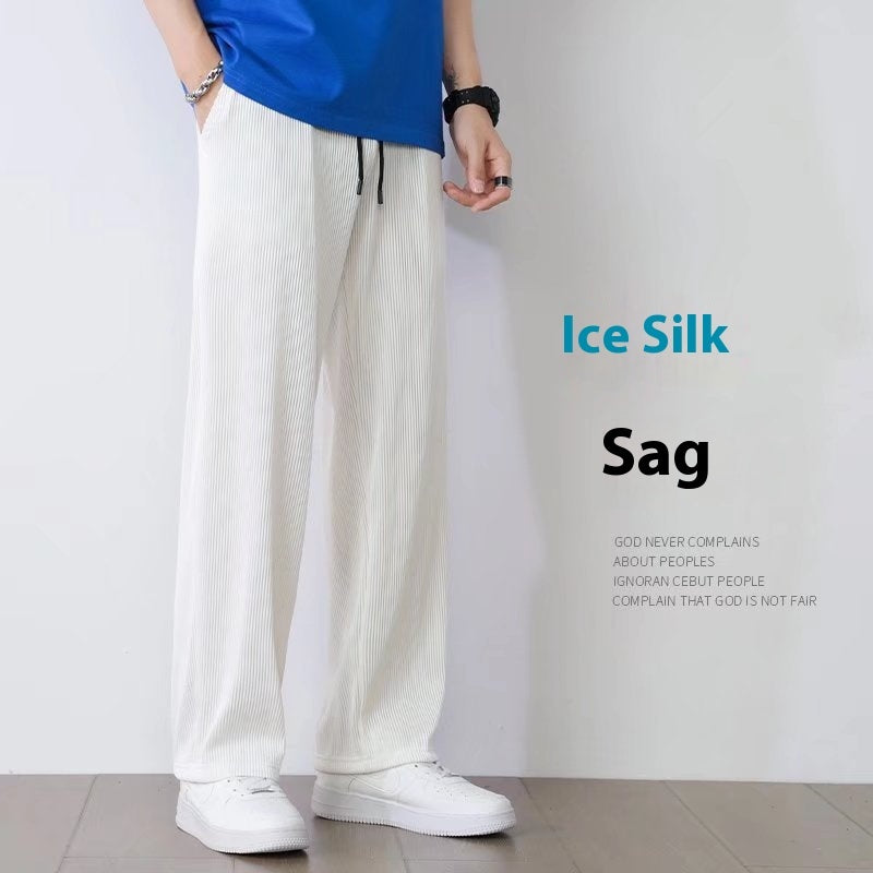 Ice Silk Leggings Loose Straight Men