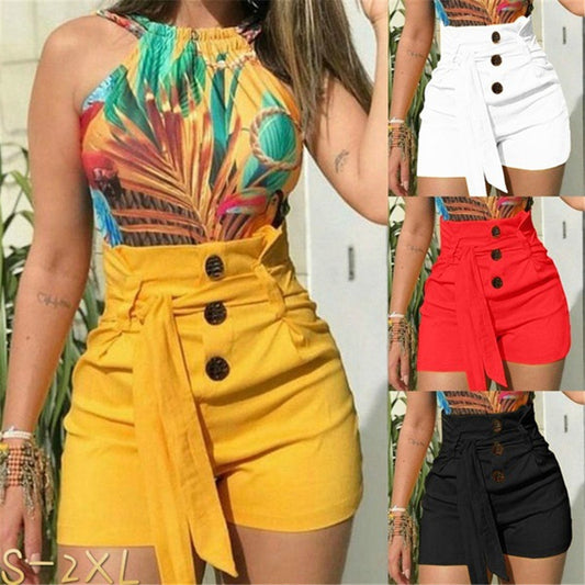 High Waist With Belt Beach Shorts