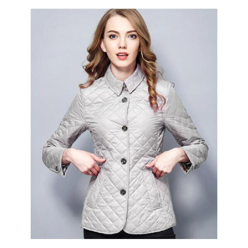 Fashionable Temperament Lapel Single Breasted Slim Fit Warm Cotton-padded Jacket