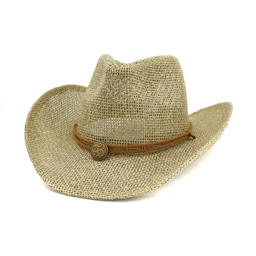 Western Cowboy Straw Hat Top Hat Outdoor Beach Hat