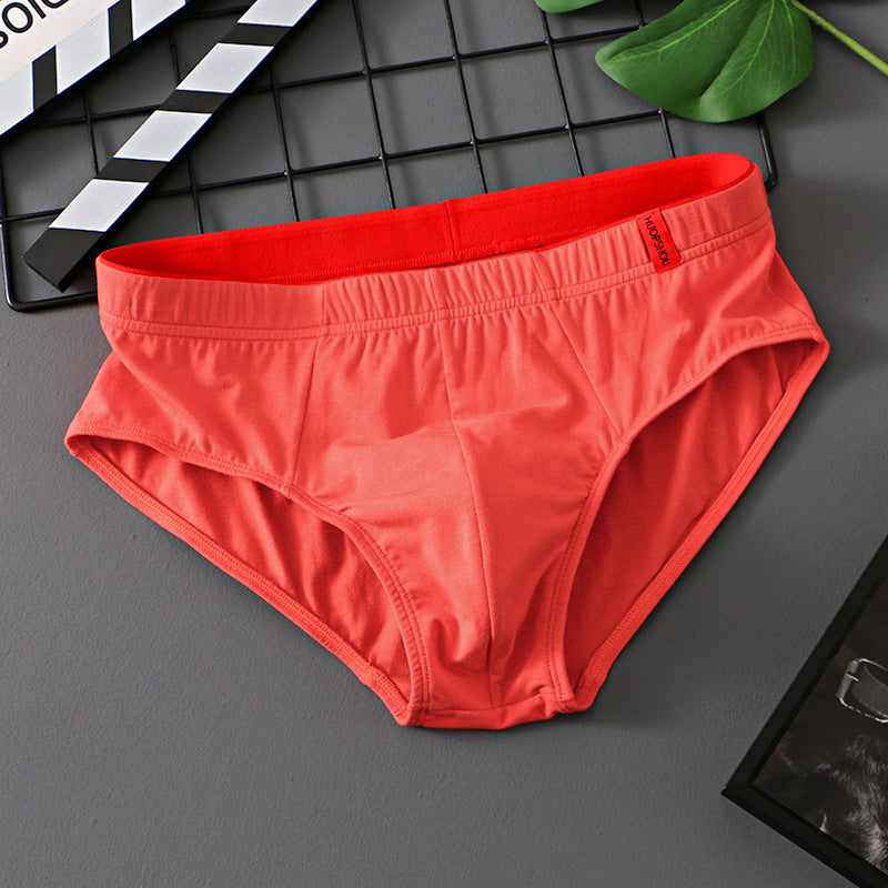 Pure Color Cotton Triangle Low Waist Breathable Men's Underwear Triangle