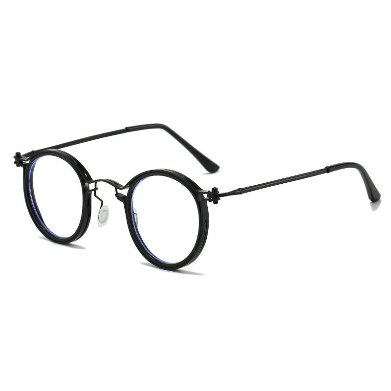 Vintage Round Frame Glasses Frame Anti-Blue Ray Plain Glasses