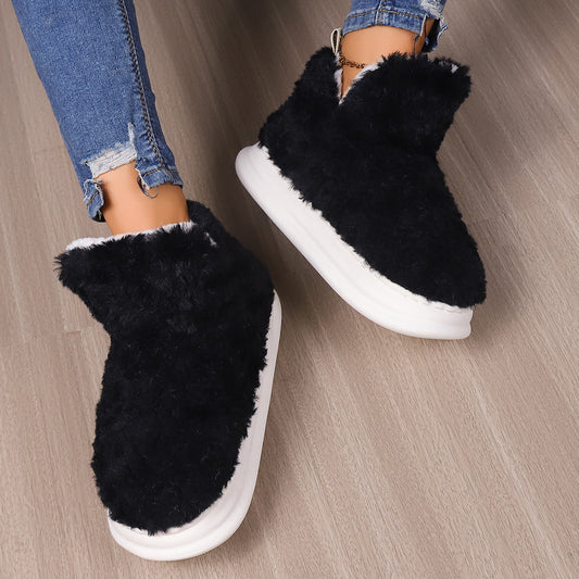 Female Winter Wear Heel Wrap Platform Type High Cotton-padded Shoes