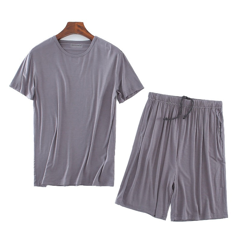 Men's Short Sleeved Shorts Set For Sports And Leisure