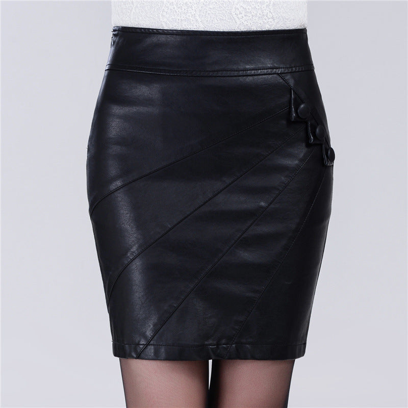 Fashion Sexy Slim High Waist PU Leather Skirt