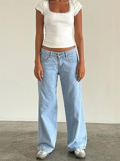 Street Wide Leg Denim Women's Pants