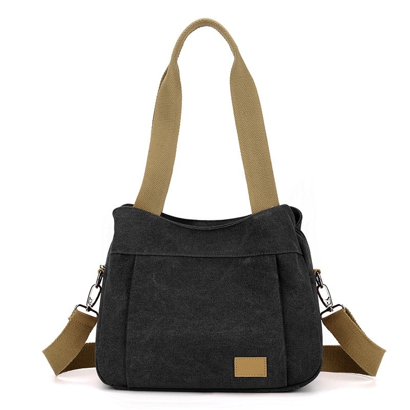 Canvas Retro Multi-pocket Women's Shoulder Messenger Bag