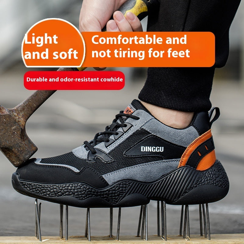 Men's Anti-smashing And Anti-penetration Steel Toe Cap Lightweight And Wear-resistant Work Shoes