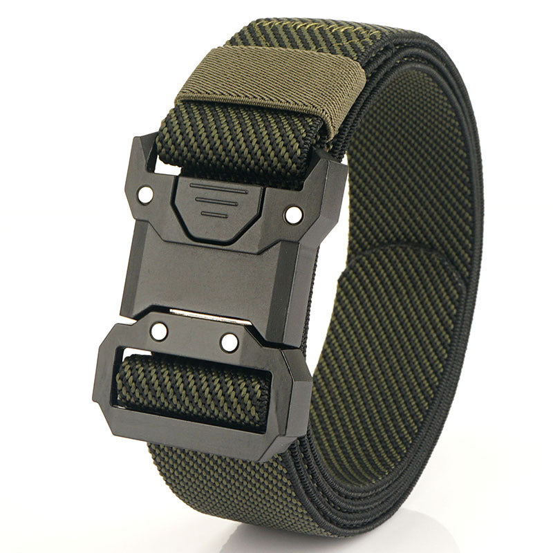 New Quick Release Tactical Release Buckle Braided Elastic Belt Men