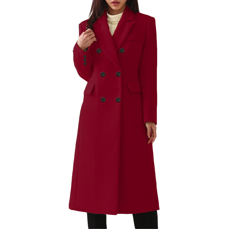 Women's Large Long Style Woolen Coat