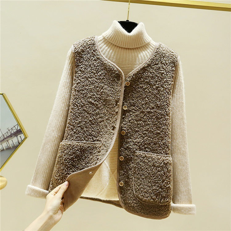 Lamb Plush Vest Fur Camisole Jacket