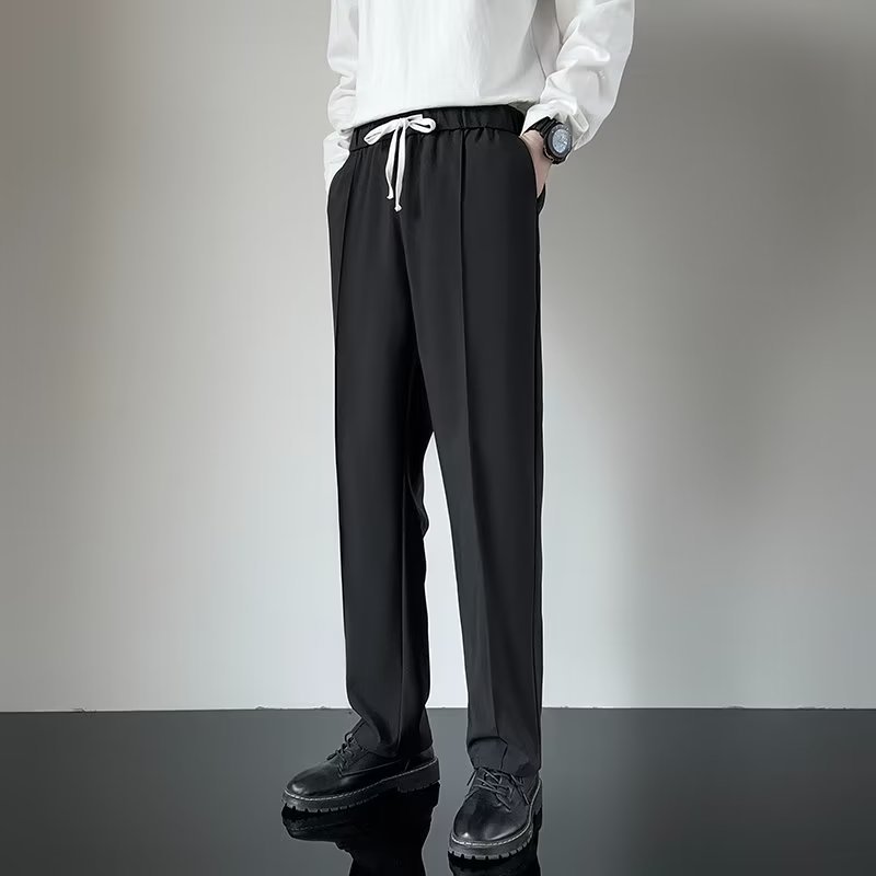 Draping Slim Fit Casual Suit Pants