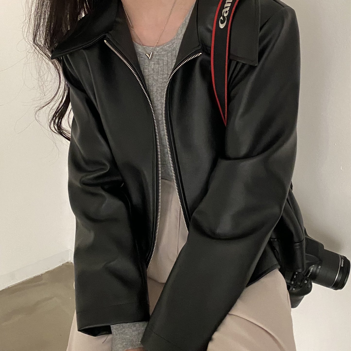 Handsome Cool Girl Versatile Motorcycle Jacket