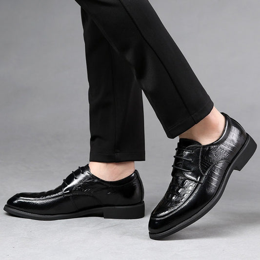 Men's Cowhide Korean-style Small Size 36 Shoes Men's Pointed Breathable Business Formal Wear Leather Shoes