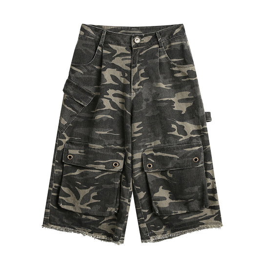 Camouflage Multi-pocket Cropped Pants Men's Outdoor Sports