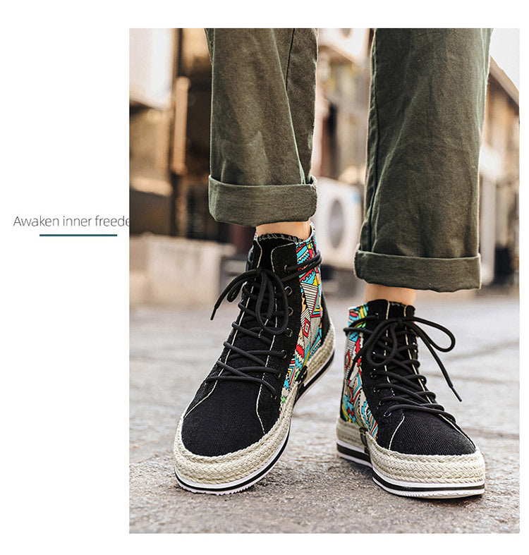 High-top Canvas Casual Board Shoes