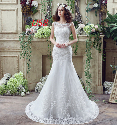 Bride Trailing Wedding Dress sexy Lace Mermaid Wedding DressW