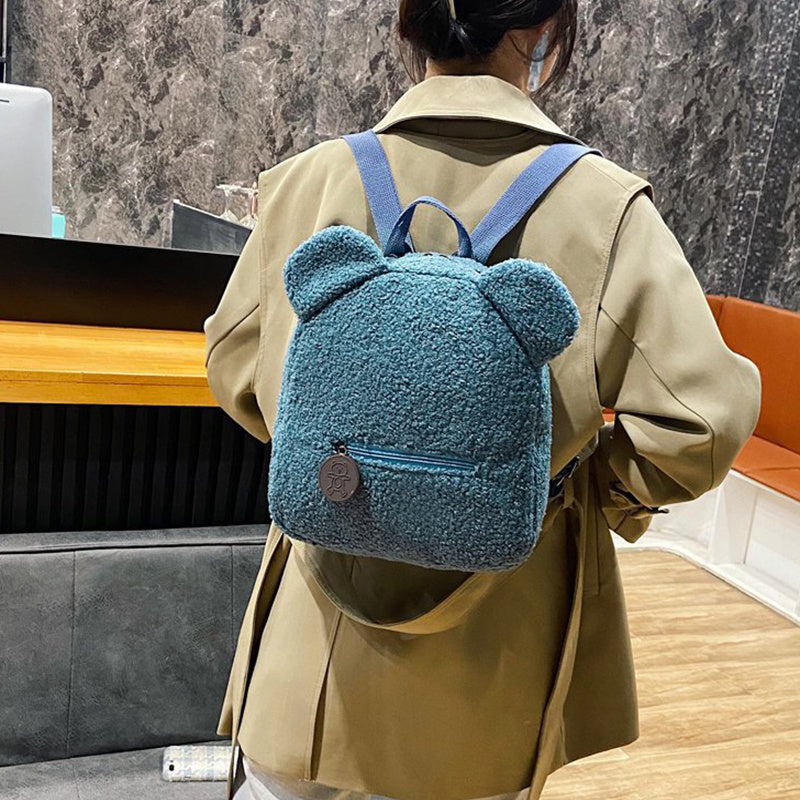 Bear Backpacks Portable Children Travel Shopping Rucksacks Women's Cute Bear Shaped Shoulder Backpack