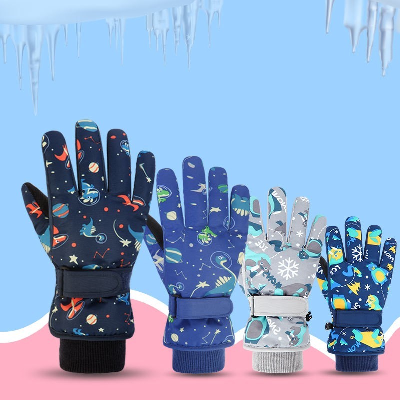 Children's Skiing Gloves With Thickened Fleece For Warmth