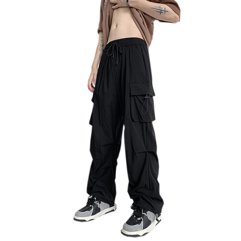 Pu Shuai Draping All-matching Slim Fit Trousers For Men