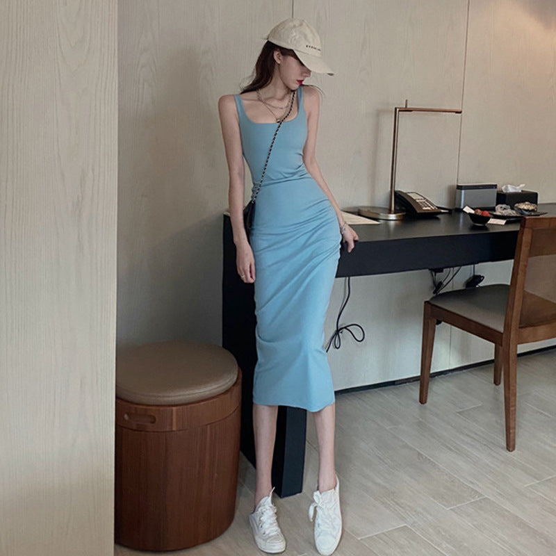 Female Fan Platycodon Grandiflorum French High Slimming Dress